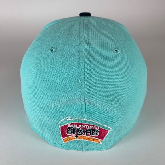San Antonio Spurs NBA Turquoise Black New Era 59Fifty Fitted Hat Mens 7 3/8 - Picture 3 of 5